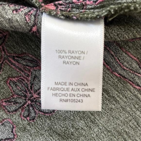 Bobeau Whimsy Floral Ruffle Collar Button Up Top 2X Gauze Material Cottagcore - Picture 5 of 7